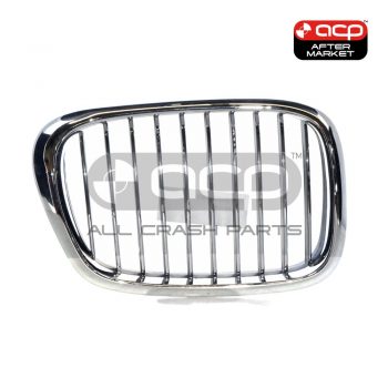 Chrome/Black Grille Drivers Side Aftermarket Suits BMW 5 Series E39 1996 to 2003