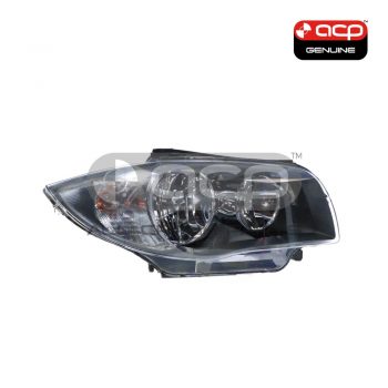 Halogen Black Head Lamp Drivers Side OES  suits BMW 1 Series 2007 to 2009