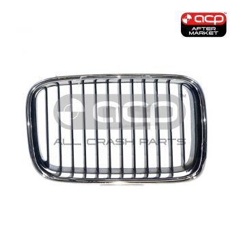 Chrome/Black Grille Drivers Side Aftermarket Suits BMW 3 Series E36 1991 to 1996