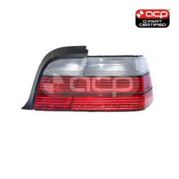 Black Red/Clear Tail Lamp Drivers Side Certified Suits BMW 3 Series E36 Coupe 1997 to 2000