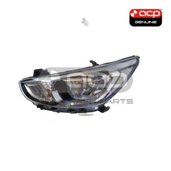 Halogen Head Lamp Passenger Side Genuine Suits Hyundai Accent RB 2017 to 2019