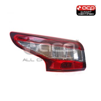 Black Red/Clear Tail Lamp Passenger Side Certified Suits Nissan Qashqai J11 2014 to 2018