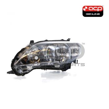 Halogen Head Lamp Passenger Side Genuine Suits Toyota Corolla ZRE152R 2010 to 2013
