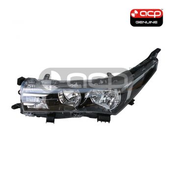 Halogen Head Lamp Passenger Side Genuine Suits Toyota Corolla ZRE172R 2013 to 2016
