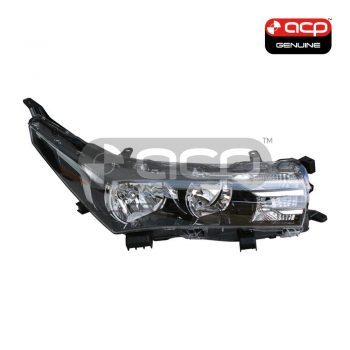 Halogen Head Lamp Drivers Side Genuine Suits Toyota Corolla ZRE172R 2013 to 2016