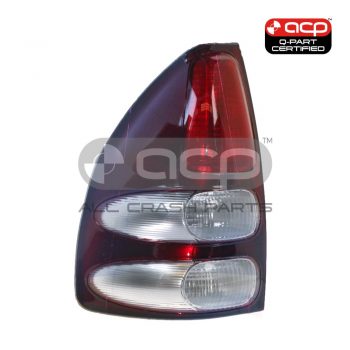 Red/Clear Tail Lamp Passenger Side Certified Suits Toyota Prado RZJ120R / GRJ120R / KDJ120R 2002 to 2009