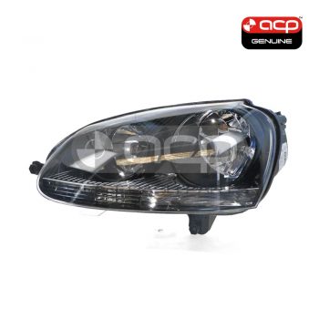 Black Head Lamp Passenger Side Genuine Suits Volkswagen Golf MK 5 2004 to 2009