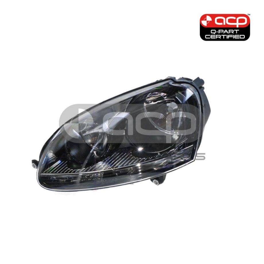 Black Head Lamp Passenger Side Certified Suits Volkswagen Golf MK 5 2004 to 2009