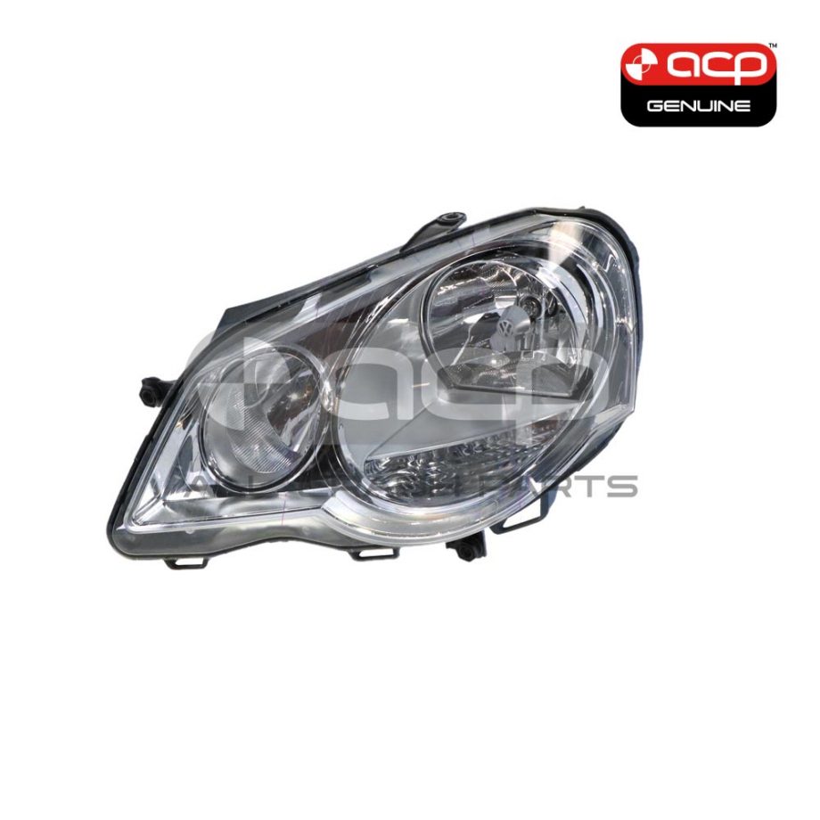Halogen Head Lamp Passenger Side Genuine Suits Volkswagen Polo 9N 2005 to 2010