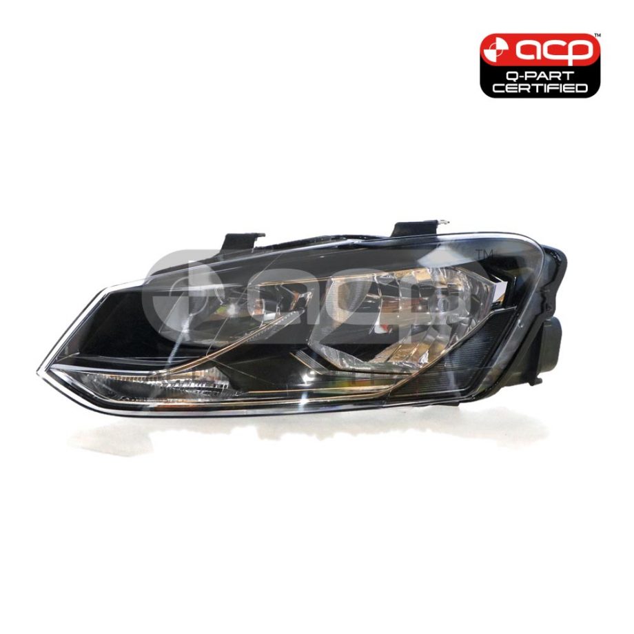 Halogen Head Lamp Passenger Side Certified Suits Volkswagen Polo 6C 2014 to 2018